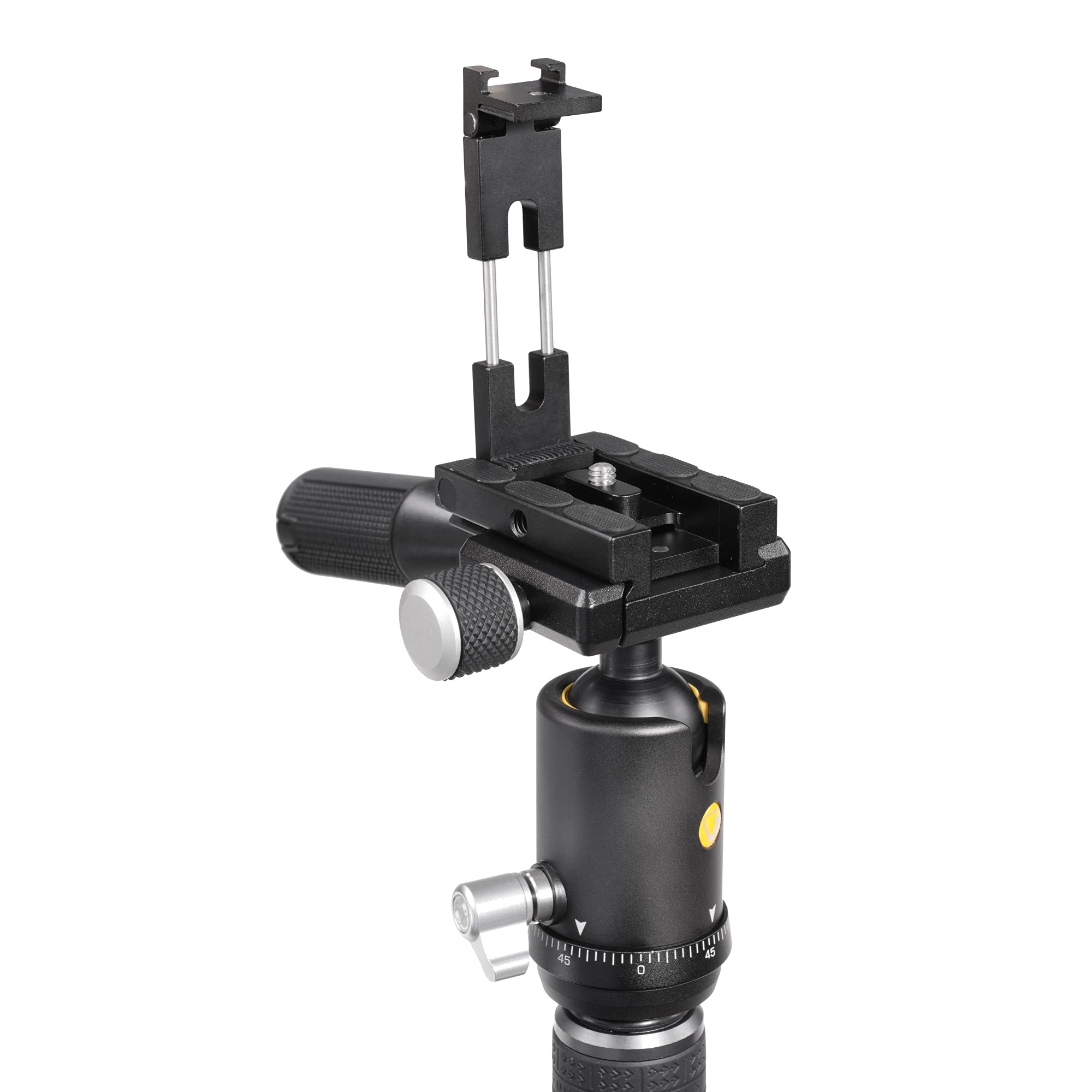 Vanguard Veo3T265Habp Aluminum Travel Tripod With Ball Head, Removeable Pan Handle, And Quick Shoe With Built In Smartphone Holder